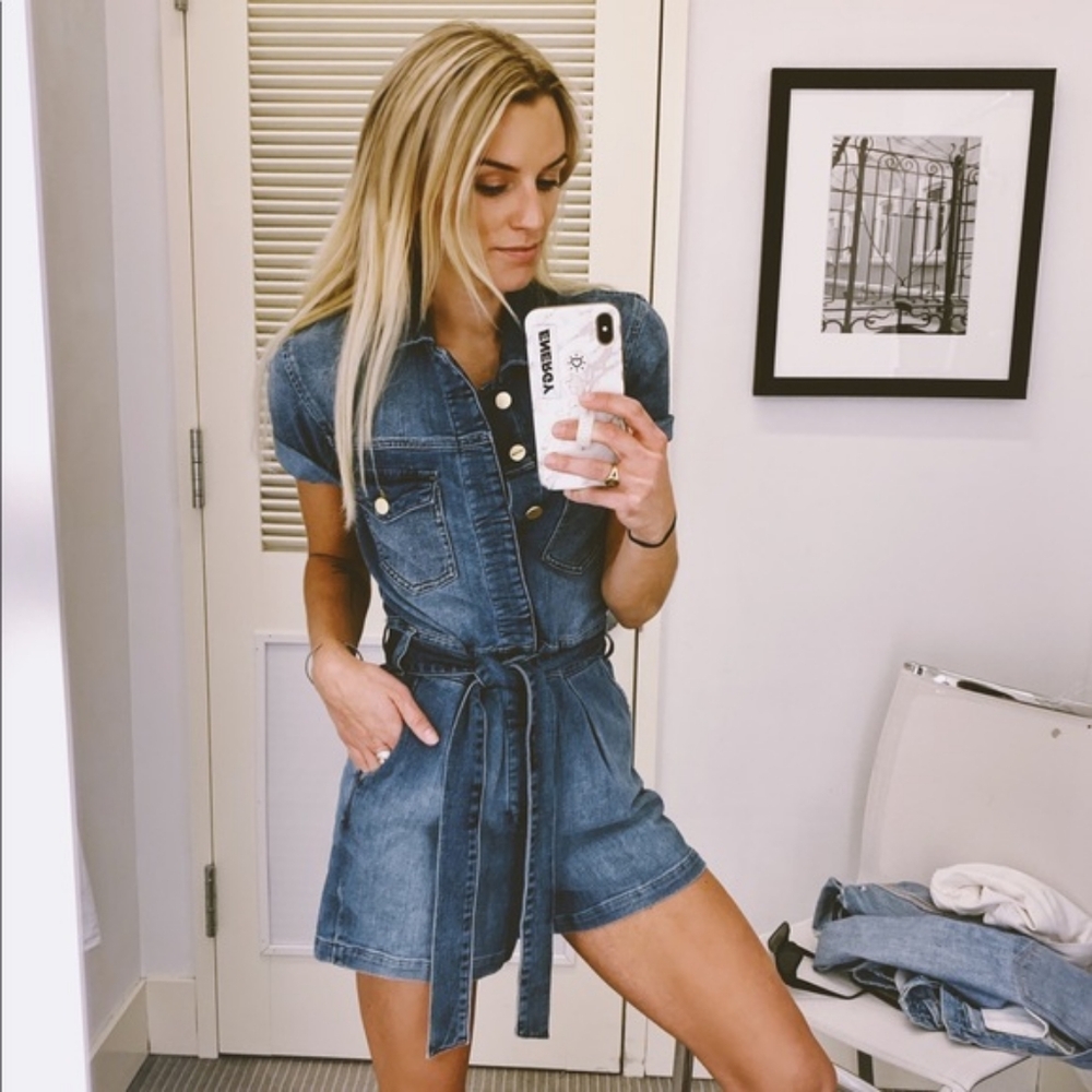 Frame Denim Belted Romper Size XL